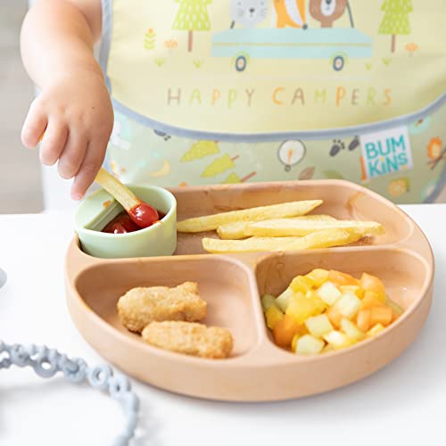 Bumkins Baby Silicone Little Dippers, Attaches to Bowls, Dishes and Plates, Sauce Cup, Holds Condiments, Dip, Puree, Toppings, Baby Led Weaning, Essential Feeding Supplies, for Babies 6 Months Up