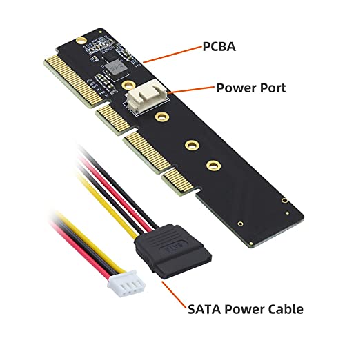 NFHK NGFF M.2 M-Key NVME AHCI SSD to PCI-E 3.0 16X 8X 4X Power Adapter Low Profile Height 3cm for 110mm 80mm SSD 1U Server