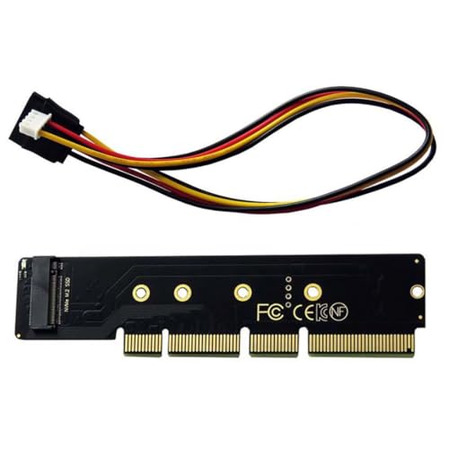 chenyang M.2 NVME to PCIe 3.0/4.0 X16 Adapter NVME/AHCI SSD to PCI Express Expansion Card Adapter with Extra SATA Power Output