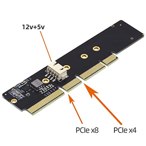 chenyang M.2 NVME to PCIe 3.0/4.0 X16 Adapter NVME/AHCI SSD to PCI Express Expansion Card Adapter with Extra SATA Power Output