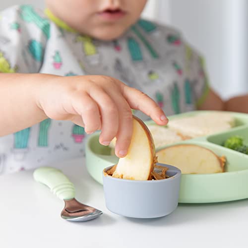 Bumkins Baby Silicone Little Dippers, Attaches to Bowls, Dishes and Plates, Sauce Cup, Holds Condiments, Dip, Puree, Toppings, Baby Led Weaning, Essential Feeding Supplies, for Babies 6 Months Up