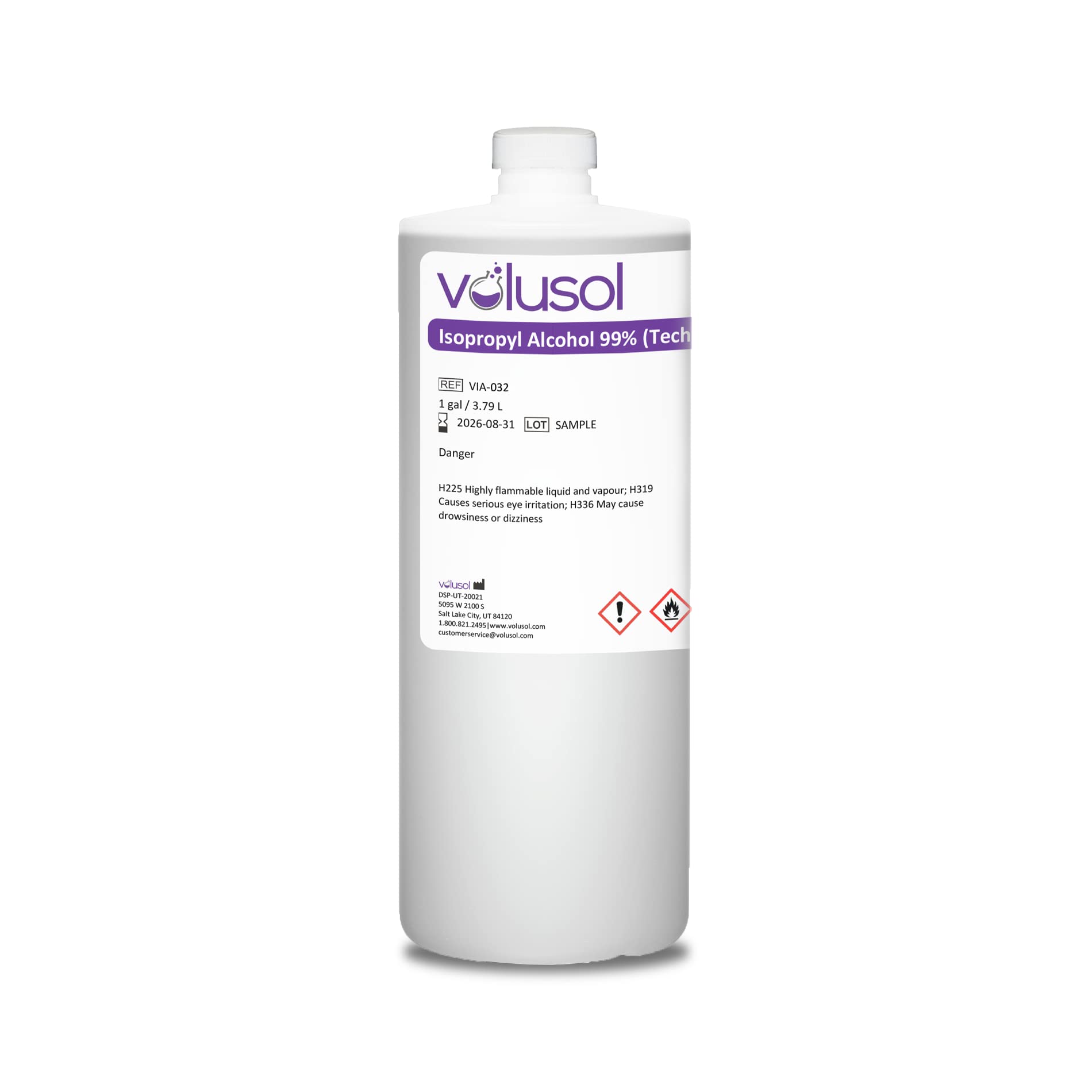 Volu-Sol Isopropyl Alcohol 99% (Isopropanol) - High Purity, USP | Kosher IPA for Lab Equipment, Electronics, & Medical Cleaning - Clear Bottle, 1L/ 32 oz. (3 Pack)