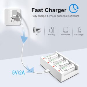 KBT Rechargeable 123A Lithium Batteries, 4pack for Arlo Wireless Cameras VMC3030 / VMK3200 / VMS3330, 3430, 3530