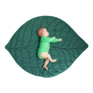 varipowder baby play mat,56.3x42.1inch cotton crawling cushion, kids room rug floor gym,soft washable non-slip room decor floor rug, activity floor carpet,photo studio prop(dark green)