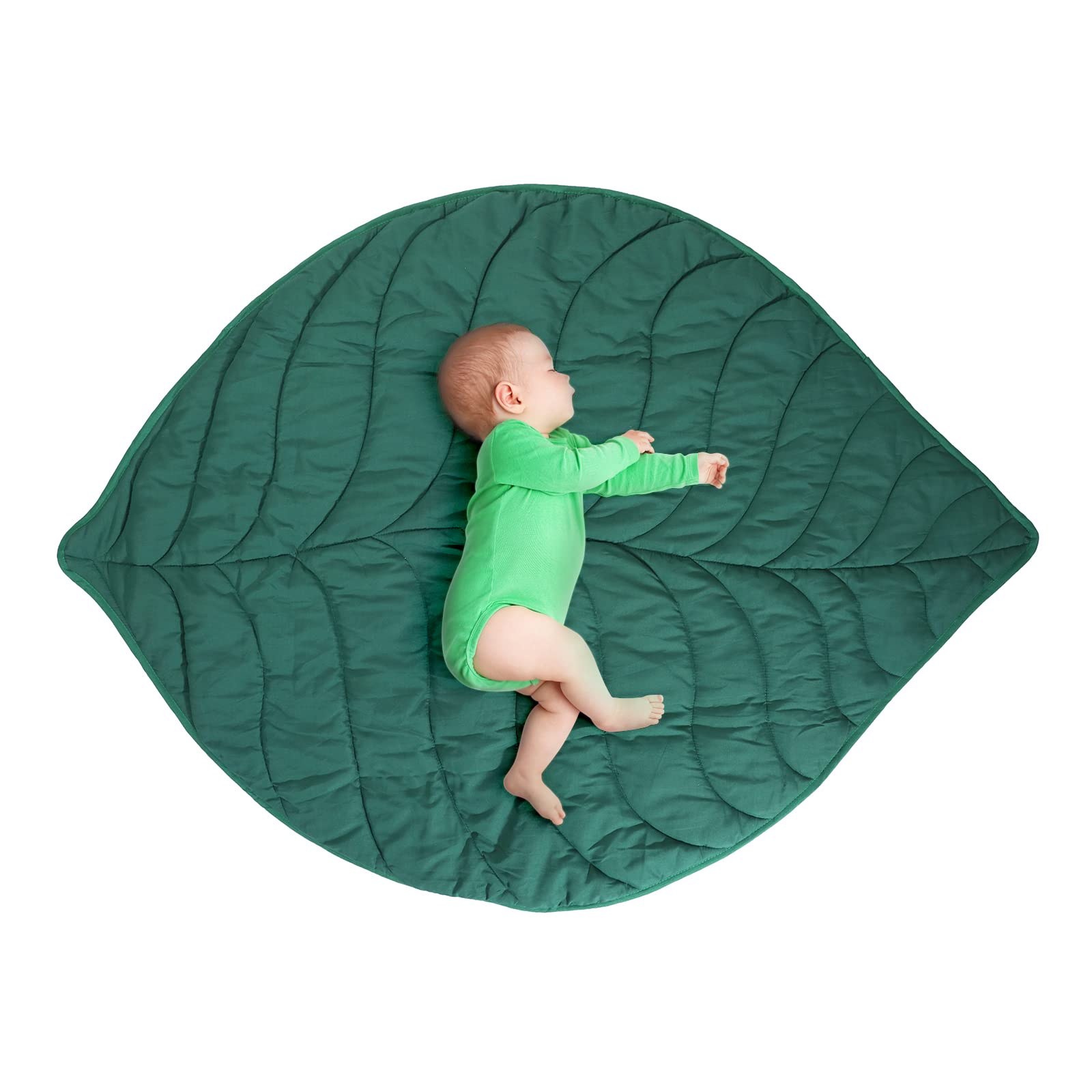 VARIPOWDER Baby Play Mat,56.3x42.1inch Cotton Crawling Cushion, Kids Room Rug Floor Gym,Soft Washable Non-Slip Room Decor Floor Rug, Activity Floor Carpet,Photo Studio Prop(Dark Green)