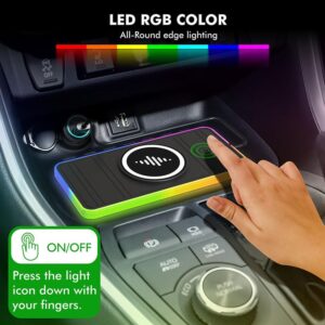 for Magsafe Wireless Car Charger Pad, [Upgrade] RGB 15W for Car Wireless Charging Pad for iPhone 15 14 13 12 11 Pro Max, for Samsung Galaxy S22/S22+/S22 Ultra/S21/S20/S10