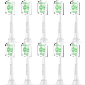 jiuzhoudeal toothbrush replacement heads for philips sonicare diamondclean protectiveclean 4100 5100 6100 c2 g2 electric toothbrush brush heads white, 10 pack