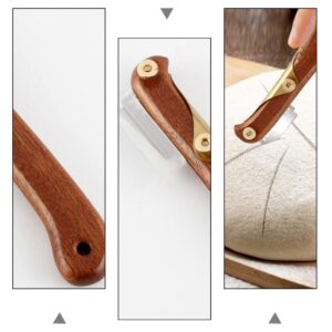 Bread Lame Scoring Tool, Bread Scorer Blade with Crafted Wooden Handle & 4 Blades, Premium Hand Crafted Bread Lame for Dough Scoring Knife,