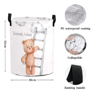 Stars Teddy Bear Storage Bin, Waterproof Oxford Fabric Clothes Basket Organizer for Laundry Hamper,Toy Bins,Gift Baskets, Bedroom, Clothes,Baby Nursery