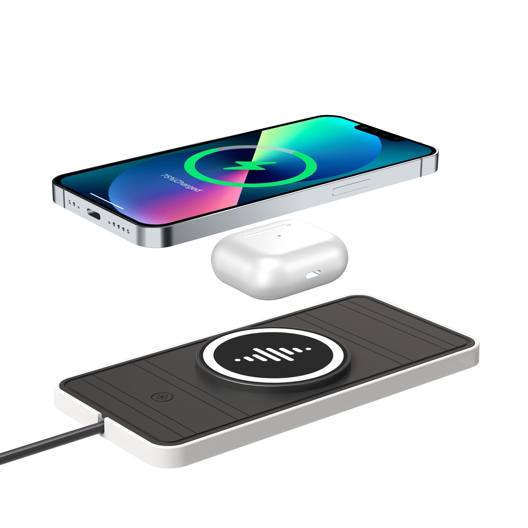 for Magsafe Wireless Car Charger Pad, [Upgrade] RGB 15W for Car Wireless Charging Pad for iPhone 15 14 13 12 11 Pro Max, for Samsung Galaxy S22/S22+/S22 Ultra/S21/S20/S10