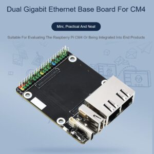 Mini Dual Gigabit Ethernet Base Board for Raspberry Pi Compute Module 4 CM4, Onboard ETH/Micro SD/USB Interfaces, Suitable for Evaluating The Raspberry Pi CM4 or Being Integrated into End Products