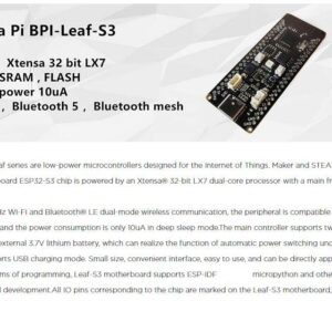 Banana Pi BPI-Leaf-S3 ESP32-S3 Development Board 2.4GHz Dual-Mode Single Board Computer with 10uA Power Consumption for IoT Connectivity Support ESP-IDF and Micropython (3PCS)