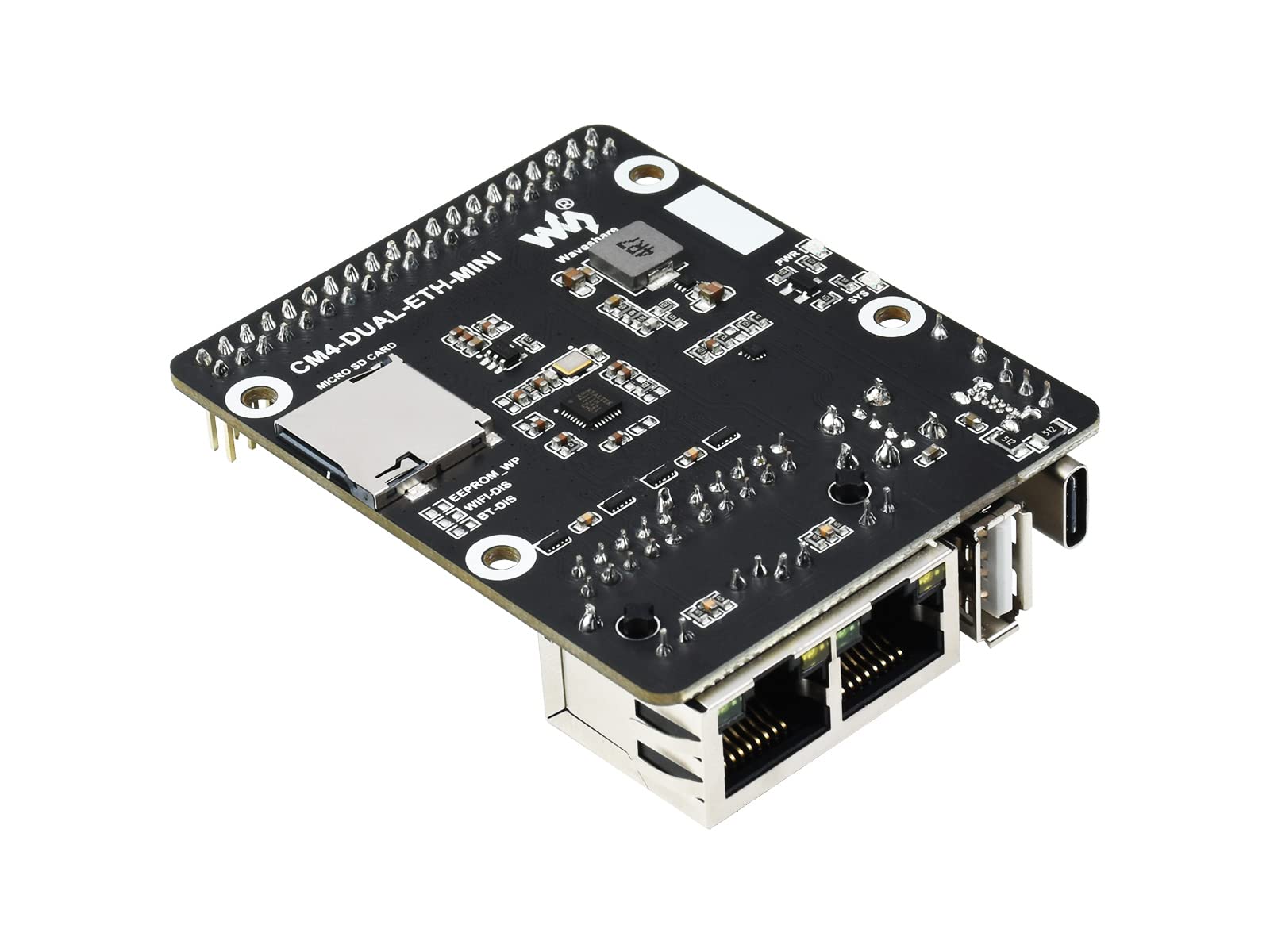 Mini Dual Gigabit Ethernet Base Board for Raspberry Pi Compute Module 4 CM4, Onboard ETH/Micro SD/USB Interfaces, Suitable for Evaluating The Raspberry Pi CM4 or Being Integrated into End Products