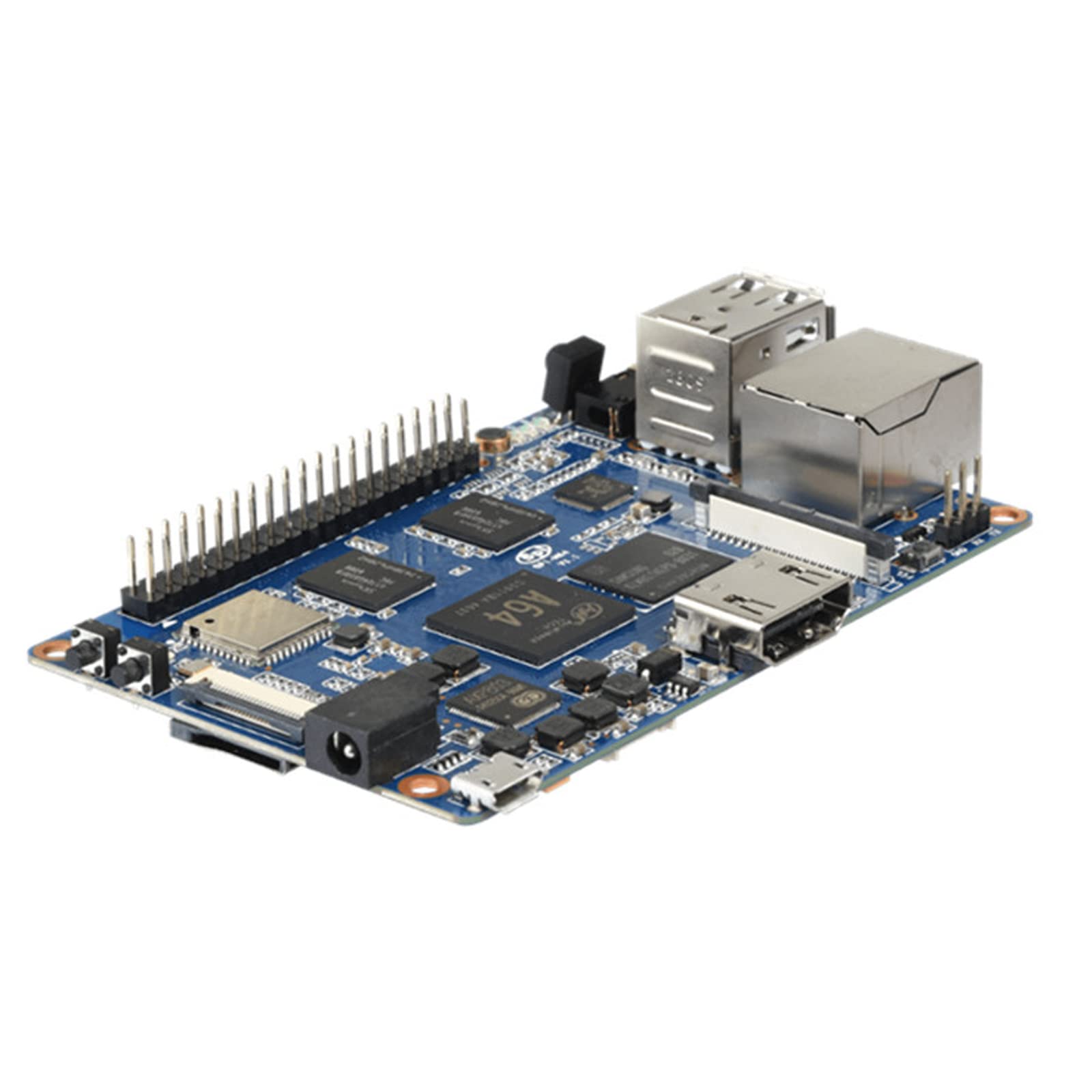 Banana Pi BPI-M64 Allwinner A64 Single Board Computer 2GB LPDDR3 64-bit Quad-core Mini ARM Board with Gigabit Ethernet Port Onboard WiFi (AP6212) & Bluetooth Support Android and Linux