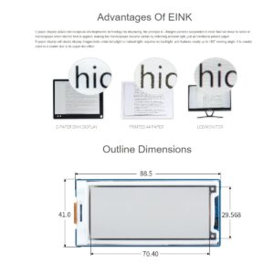 waveshare 3inch E-Paper Module (G) 400 × 168 Resolution e-Ink Display Red/Yellow/Black/White epaper Screen for Raspberry Pi 4B/3B+/3B/2B/B+/A+/Zero/Zero W/WH/Zero 2W,Jetson Nano/Arduino,SPI Interface
