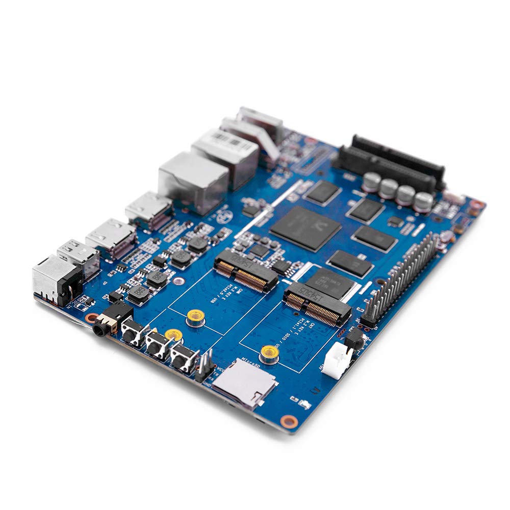 Banana Pi BPI W2 Smart NAS Router Bulit in Realtek RTD1296 Chip Onboard 2G DDR4 and 8G eMMC Flash Support OpenWrt Android and Linux for Home Automation and Game Center