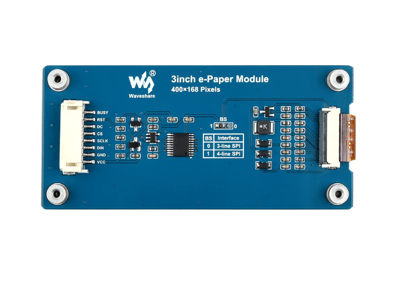 waveshare 3inch E-Paper Module (G) 400 × 168 Resolution e-Ink Display Red/Yellow/Black/White epaper Screen for Raspberry Pi 4B/3B+/3B/2B/B+/A+/Zero/Zero W/WH/Zero 2W,Jetson Nano/Arduino,SPI Interface