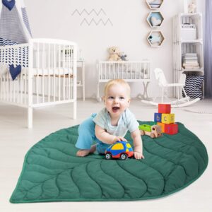 VARIPOWDER Baby Play Mat,56.3x42.1inch Cotton Crawling Cushion, Kids Room Rug Floor Gym,Soft Washable Non-Slip Room Decor Floor Rug, Activity Floor Carpet,Photo Studio Prop(Dark Green)