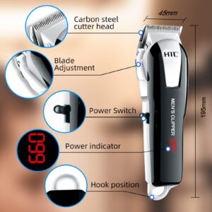 Riyuetan Hair Clippers for Men Professional Carbon Steel Blades Clippers for Hair Cutting High Speed Motor 7000rpm Barber Clippers with Cutter Head Adjuster Hair Trimmer for Men