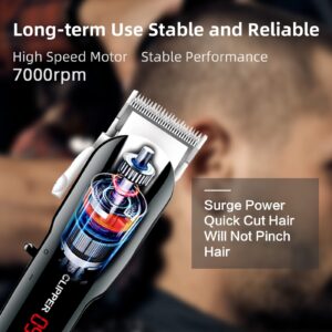 Riyuetan Hair Clippers for Men Professional Carbon Steel Blades Clippers for Hair Cutting High Speed Motor 7000rpm Barber Clippers with Cutter Head Adjuster Hair Trimmer for Men