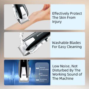 Riyuetan Hair Clippers for Men Professional Carbon Steel Blades Clippers for Hair Cutting High Speed Motor 7000rpm Barber Clippers with Cutter Head Adjuster Hair Trimmer for Men