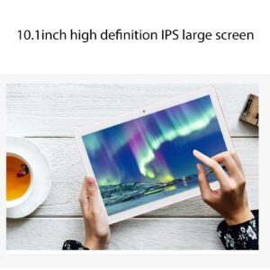 10.1 Inch HD Ultra Thin Tablet, Quad Core 2GB 32GB ROM TF 32GB Tablet PC for Android 10.0, Metal High Gloss Body, 2MP/5MP Dual Camera, 4000mAh, Bluetooth, GPS(US