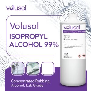 Volu-Sol Isopropyl Alcohol 99% (Isopropanol) - High Purity, USP | Kosher IPA for Lab Equipment, Electronics, & Medical Cleaning - Clear Bottle, 1L/ 32 oz. (3 Pack)