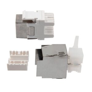 NavePoint 180 Degree CAT6 Keystone Jack, RJ45 Female, 25 Pack, FTP Shielded