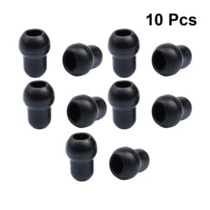 Ciieeo 10 Pieces Headphone Accessories Stethoscope Ear Plugs Stethoscope Tips Screw on Black Stethoscope Snap Tight Ear- Tips Ear Tips Earbuds Silicone Gauges for Ears Universal Ear Beans