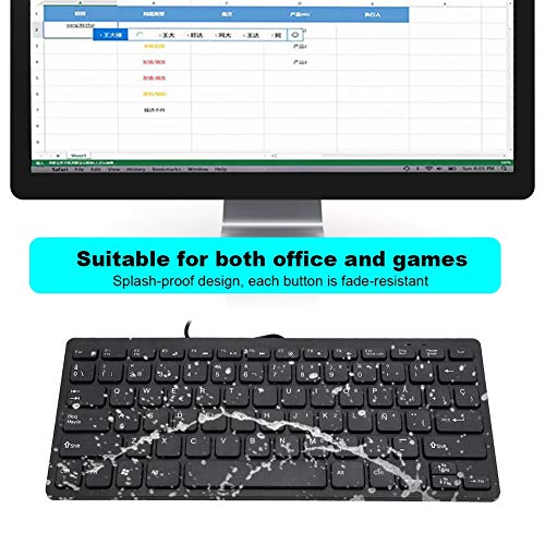 ciciglow Mini Wired Keyboard, 78 Keys Keypad, Portable Ultra Thin Mechanical Gaming Keyboard, Mini USB Wired Office Keyboard for Computer Laptop