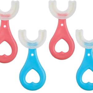 4 Packs Kids U Shaped Toothbrush, Silicone Bristles Massage Gums, Manual Toothbrush Oral Cleaning,360° All-Round Oral Cleaning, U-Shaped Training Toothbrushes for Kids Children Baby for Childrens