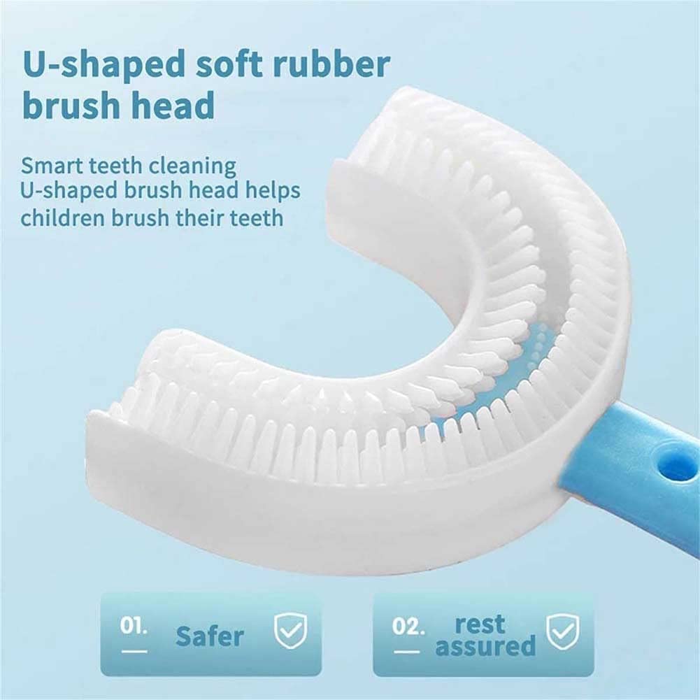 4 Packs Kids U Shaped Toothbrush, Silicone Bristles Massage Gums, Manual Toothbrush Oral Cleaning,360° All-Round Oral Cleaning, U-Shaped Training Toothbrushes for Kids Children Baby for Childrens