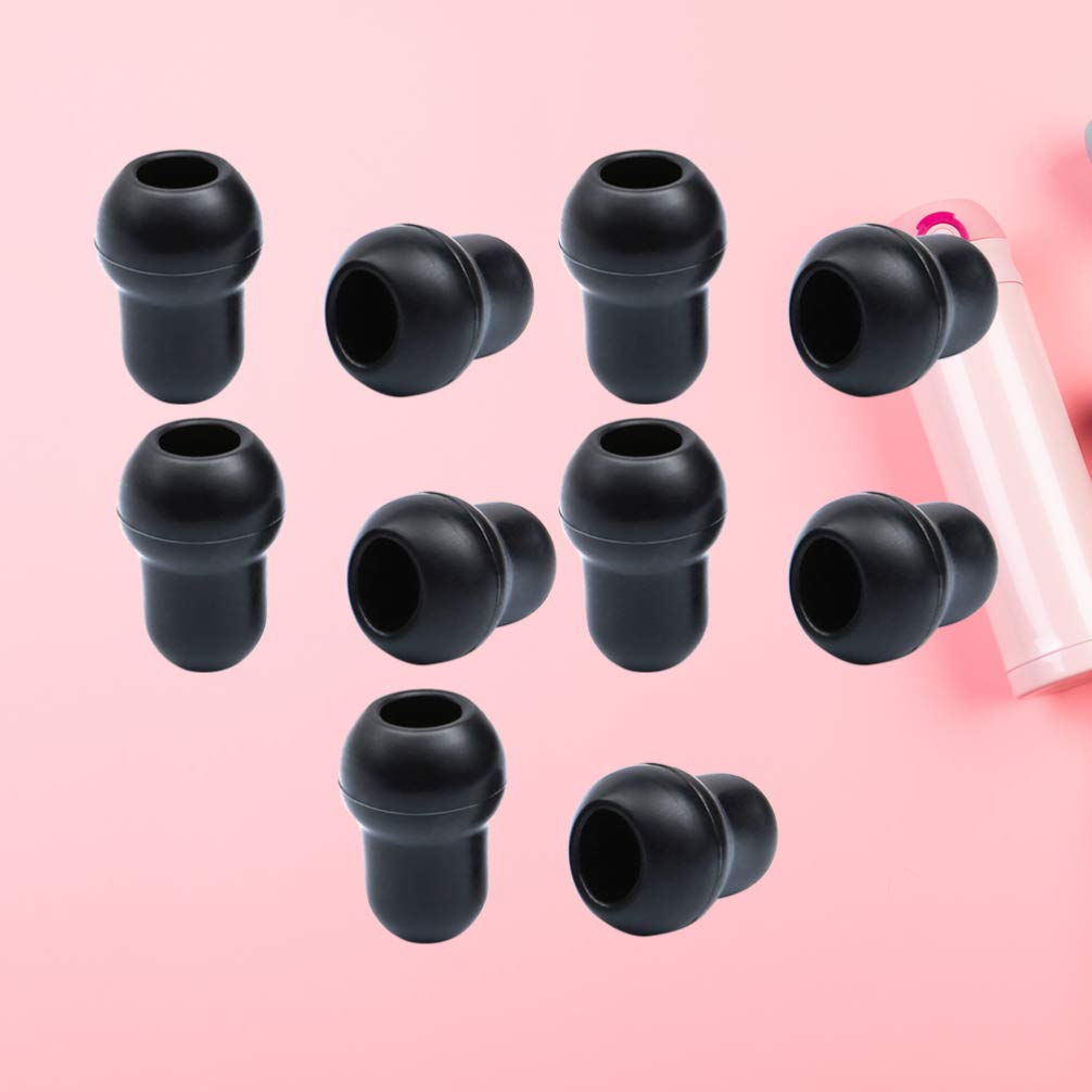 Ciieeo 10 Pieces Headphone Accessories Stethoscope Ear Plugs Stethoscope Tips Screw on Black Stethoscope Snap Tight Ear- Tips Ear Tips Earbuds Silicone Gauges for Ears Universal Ear Beans