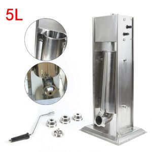 Commercial Churros Maker Machine 5L Stainless Steel Spanish Churros Making Machine + 4 Nozzles Manual Spanish Donuts, Heavy Duty Churros Machine For Home Restaurants Bakeries Use