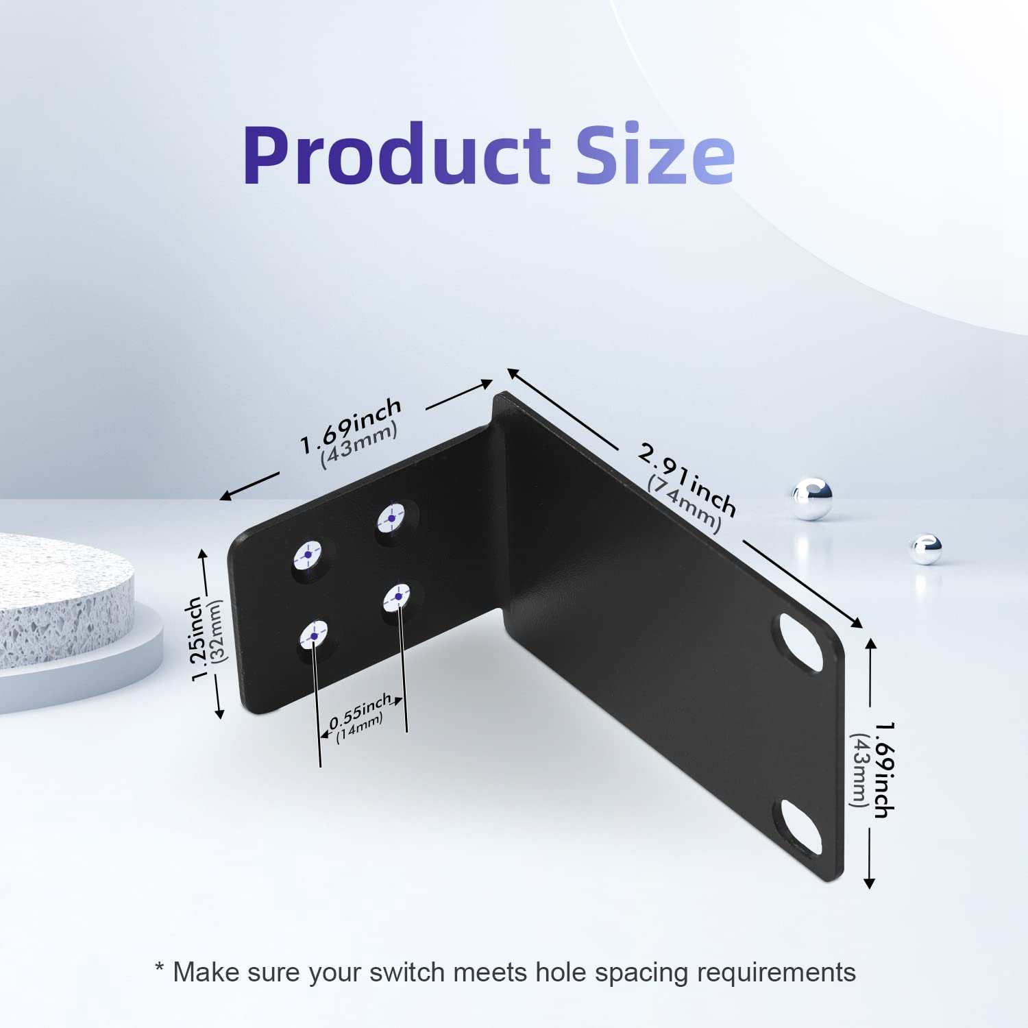 PhyinLan Rack Mount Kit 19 Inch Rack Ears for Dell PowerConnect Series and Some Buffalo GU/MP Series Switches