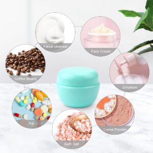 9 Pack 30g Small Plastic Travel Containers for Toiletries,Empty Refillable Mini Cosmetic Cream Jars with Lids and Sealed Inner Liners for Cosmetic, Body & Hand Cream, Lotion-9 Spatulas Included