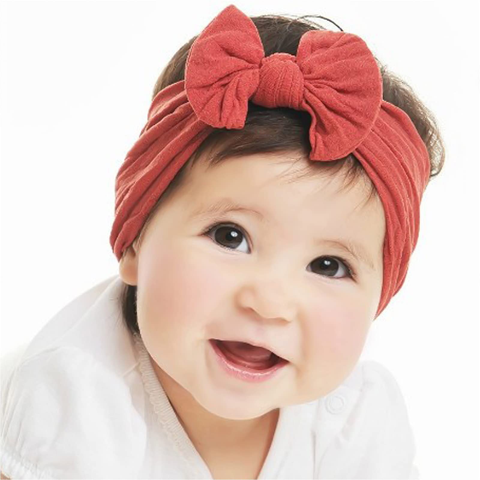 Tinabless Baby Bows Headbands (10PCS), Nylon Hairbands Hair Bow Valentines Day Hair Accessories for Baby Girls Newborn, Baby Shower Gifts