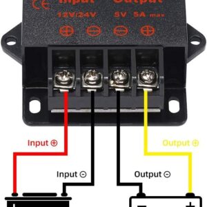 DC-DC Buck Converter 12V 24V Step Down to 5V 5A 25W Voltage Regulator Power Converter Adapter Module Transformer