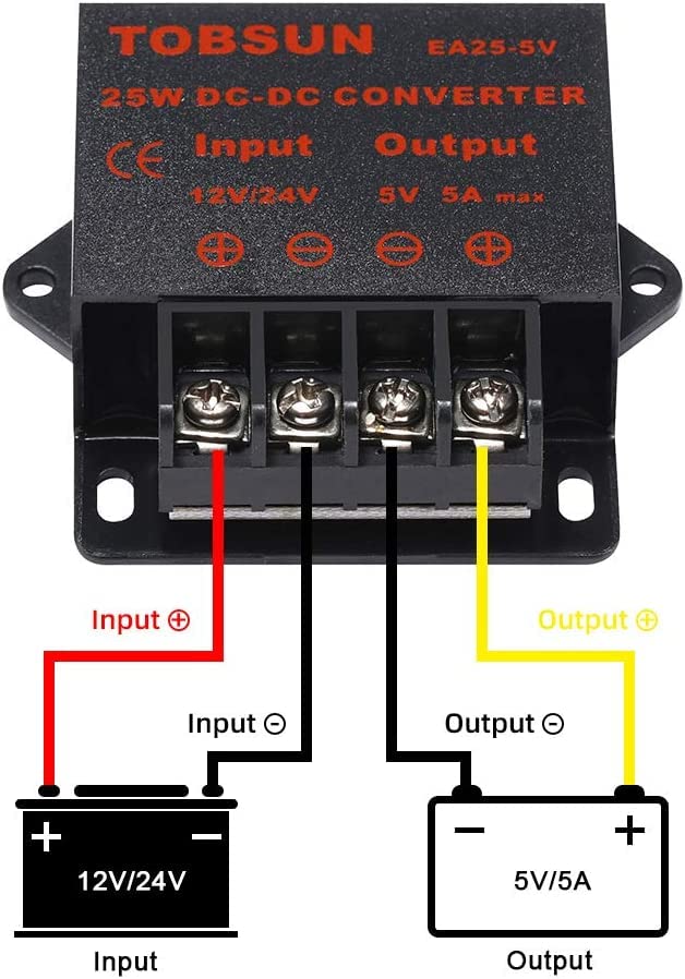 DC-DC Buck Converter 12V 24V Step Down to 5V 5A 25W Voltage Regulator Power Converter Adapter Module Transformer