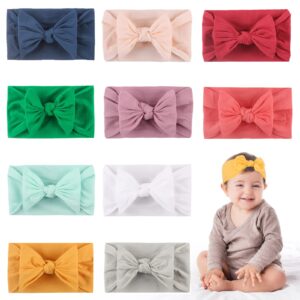 Tinabless Baby Bows Headbands (10PCS), Nylon Hairbands Hair Bow Valentines Day Hair Accessories for Baby Girls Newborn, Baby Shower Gifts