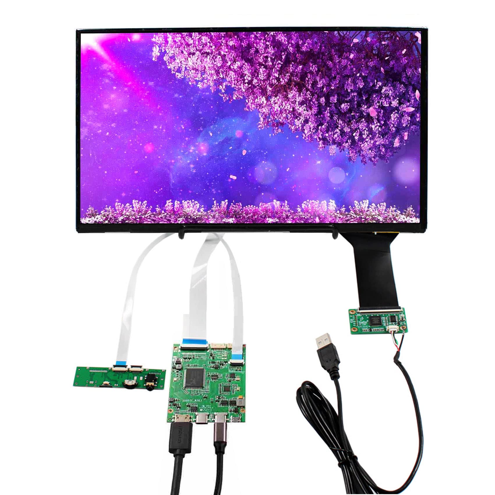 FanyiTek 13.3" Touchscreen Monitor,13.3 inch 1920x1080 FHD IPS Touch Sensor Screen and USB Type C Mini HDMI eDP Controller Board