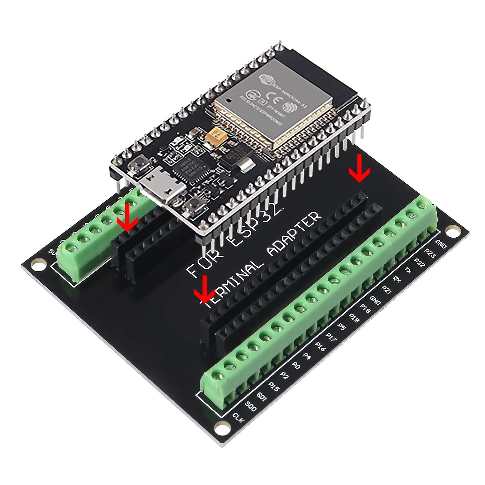 QCCAN 4PCS ESP32 Breakout Board GPIO 1 into 2 Compatible for 38PIN Narrow Version ESP32 ESP32S Development Board