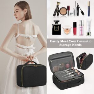 Makeup Bag 2pcs Waterproof Cosmetic Bag Travel Makeup Bag Set Portable Large Makeup Organizer Storage Bag Travel Toiletry Bag Multifunction Makeup Pouch Make Up Bag for Women and Girls, Black