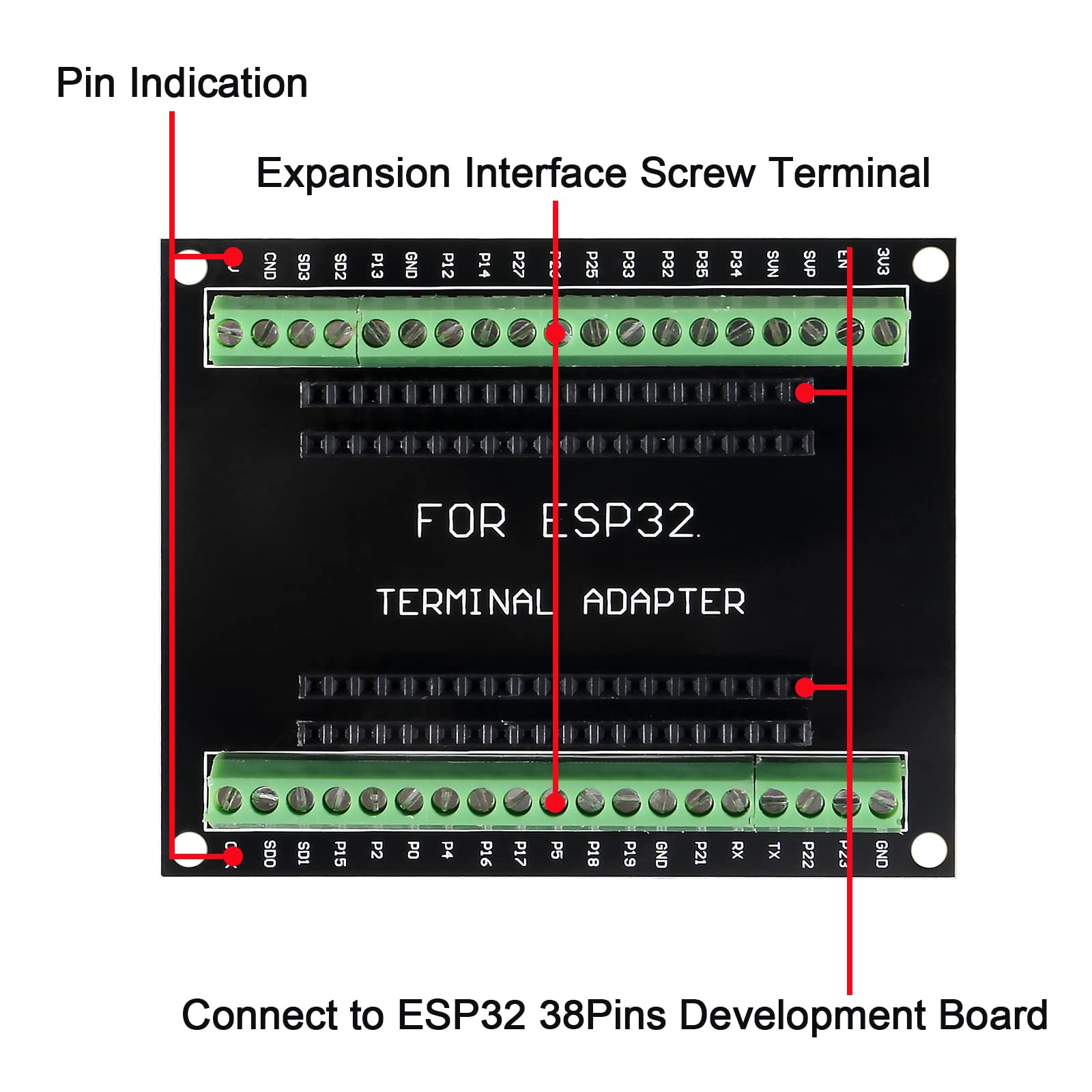 QCCAN 4PCS ESP32 Breakout Board GPIO 1 into 2 Compatible for 38PIN Narrow Version ESP32 ESP32S Development Board