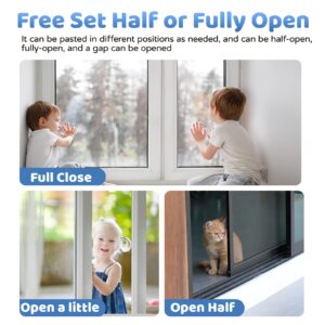 Sliding Door Lock for Kids Safety: 4 Pack Window Locks Child Proof Slide Glass Door Locks, Baby Proofing Closet Cabinet Patio Security Bar, No Drill Toddler Childproof Slider Door Window Stop