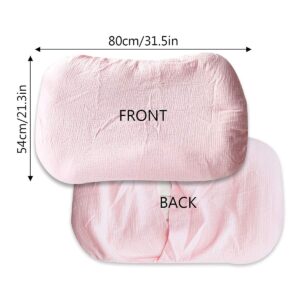 Muslin Baby Lounger Cover, Baby Padded Lounger Cover, Infant Floor Seat Cover, Organic Cotton Removable Slipcover Fits Newborn Lounger for Boys and Girls, Flesh Pink and Pink