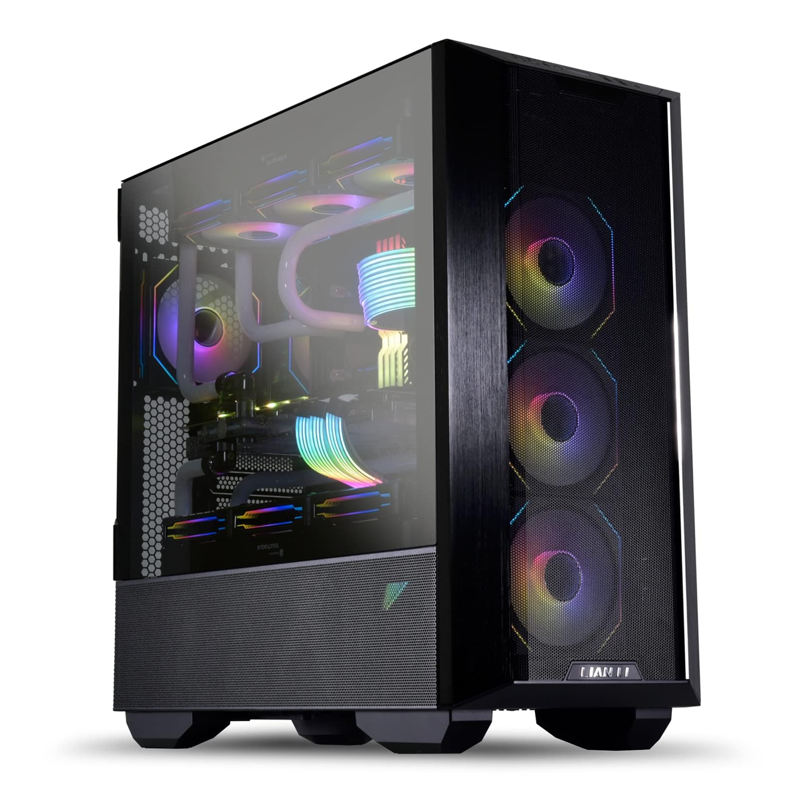 LIAN LI LANCOOL III E-ATX PC Case, Spacious RGB Gaming Computer Case with Hinged Tempered Glass Doors, Fine Mesh Panels, 4x140mm PWM Fans Pre-Installed High Airflow Chassis (Black)