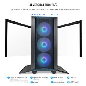 LIAN LI LANCOOL III E-ATX PC Case, Spacious RGB Gaming Computer Case with Hinged Tempered Glass Doors, Fine Mesh Panels, 4x140mm PWM Fans Pre-Installed High Airflow Chassis (Black)