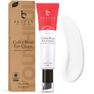 caffeine eye cream for puffiness & bags under eyes - usa made with natural & organic ingredients, under eye cream for dark circles with glycerin & vitamin e, brightens & refreshes under eye area