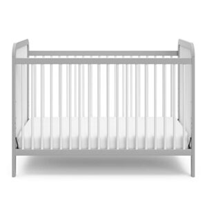 Storkcraft Pasadena 3-in-1 Convertible Crib (Pebble Gray/White) – GREENGUARD Gold Certified, Converts to Daybed and Toddler Bed, Fits Standard Full-Size Crib Mattress, Adjustable Mattress Height